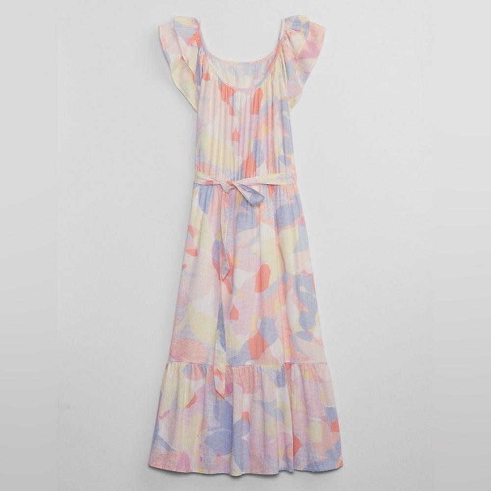 GAP Pastel Multicolor Midi Dress Flutter Sleeve